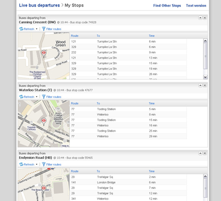New site to allow mobile access to London bus timings